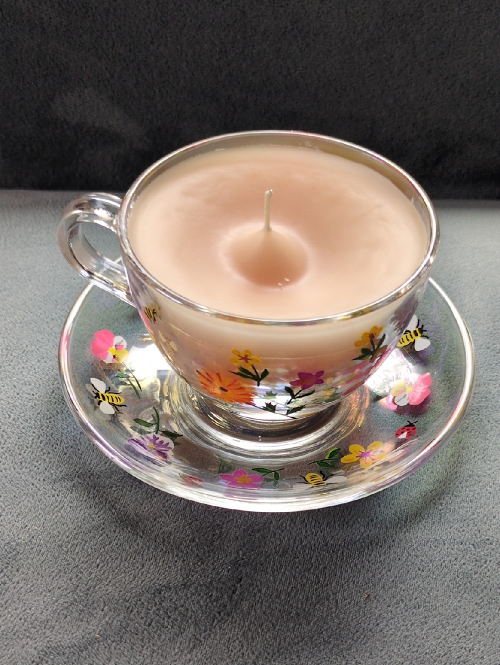 Candle In A Hand Painted Teacup